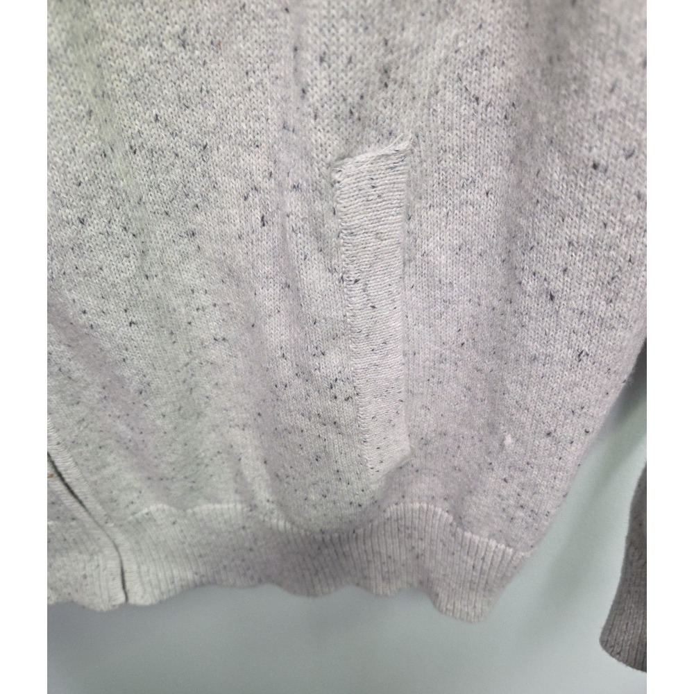 Express Men' s Full-Zip Sweater Size XXL TALL Ribbed Knit Round Neck Gray NWT - Picture 4 of 9